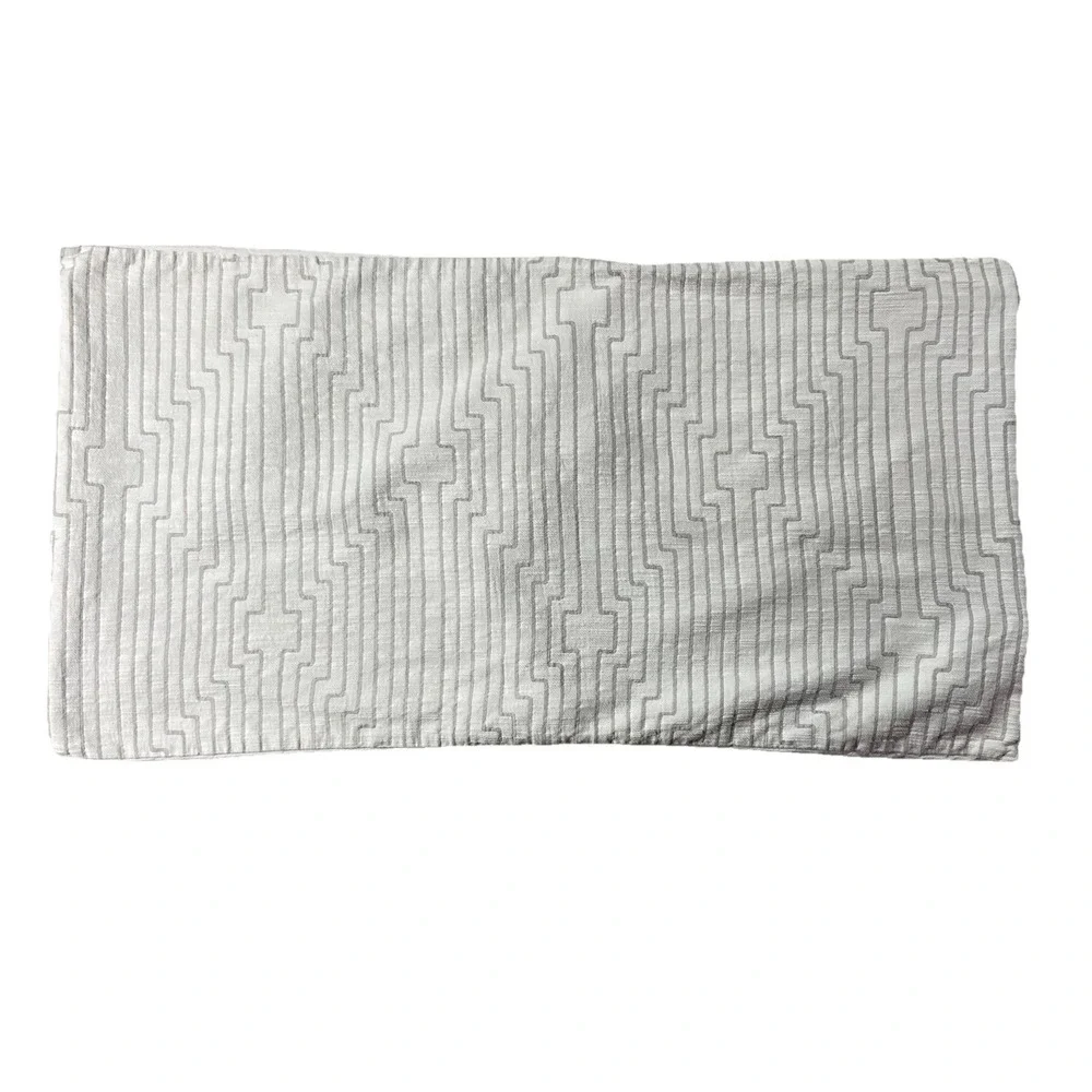 West Elm 100% Organic Cotton Geometric Design King Pillow Sham Gray White 20